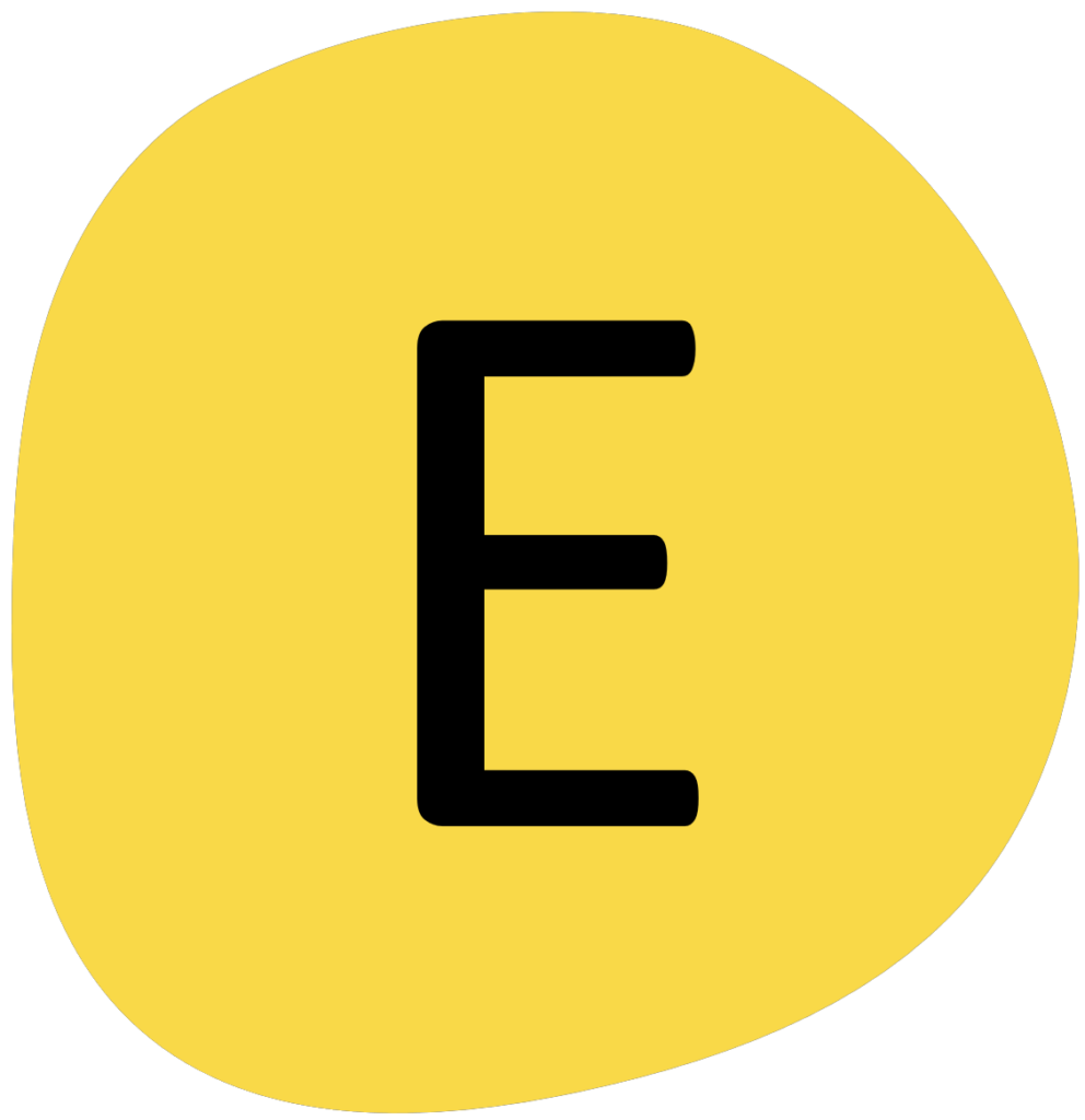 Gelber Kreis mit großem E